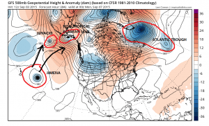 84 HOUR UPPER AIR JET STREAM PATTERN WITH TROPCIAL SYSTEMS