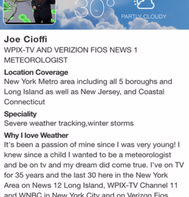 Meteorologist App Weather App Joe Cioffi