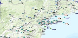 rain gradually ending