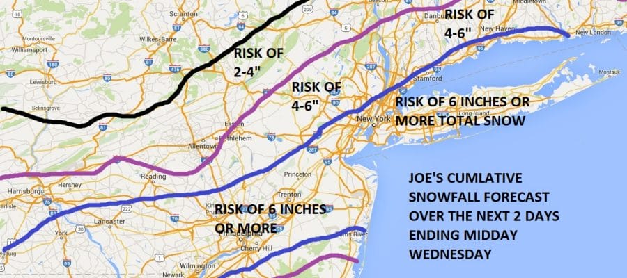 Snowfall Forecast Risk Through Wednesday