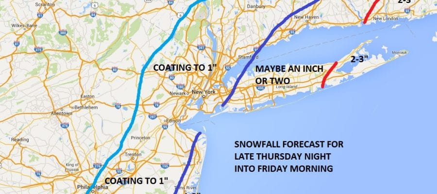 Snow Accumulation Forecast For Friday AM