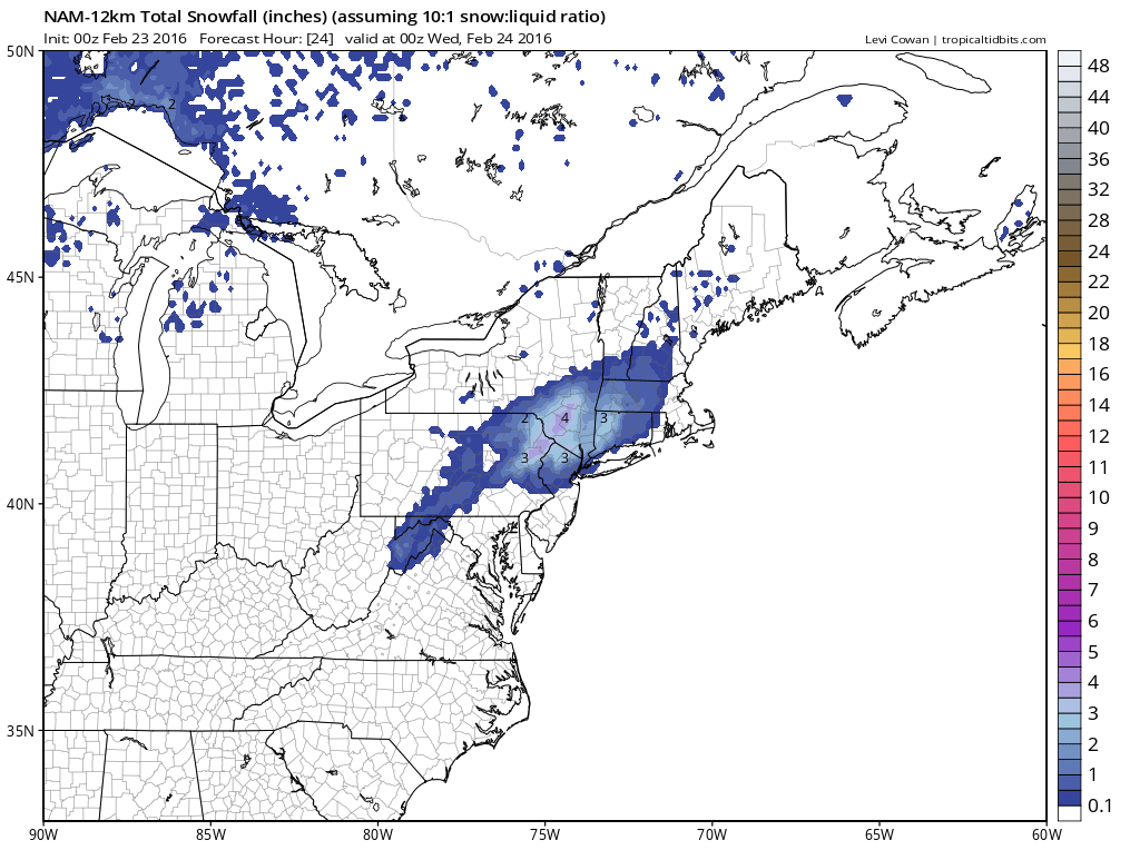 National Weather Service Snowfall Forecasts