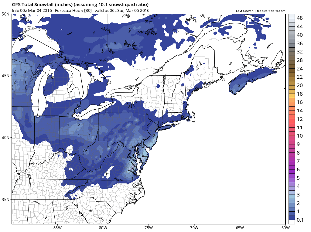 Snow Accumulation Maps For Today