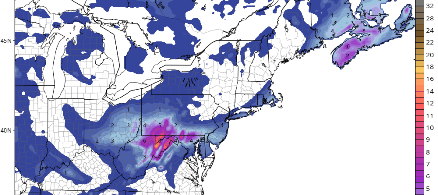 National Weather Service Snowfall Forecasts 03/19/2016 5AM