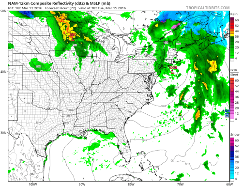 nam72 weather Models Show Typical Early Spring