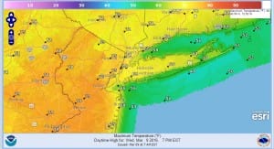 Record Highs Near 80 Inland