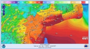 windgusts Shower Threat Snow Burst Strong Winds Sunday