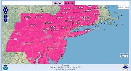 weather forecast red flag warning fire