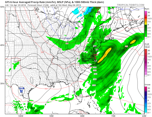 gfs126 GFS Model Shows Noreaster