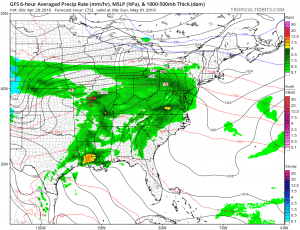 gfs72 Afternoon Rain Spreading Northeast