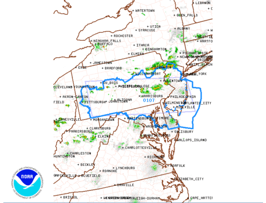 Strong Thundertstorms Approaching New Jersey