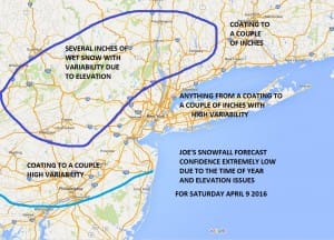 snow Snowfall Forecast Saturday April 9