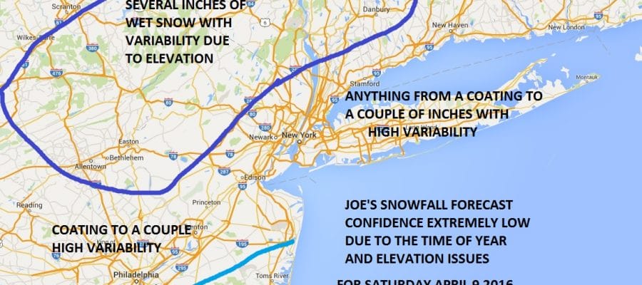 Snowfall Forecast Saturday April 9
