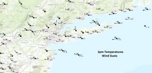 TEMPS Windy Afternoon Rain Late Tuesday