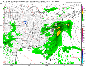 gfs144 Windy Afternoon Rain Late Tuesday