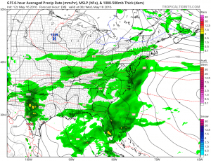 gfs36 Windy Afternoon Rain Late Tuesday