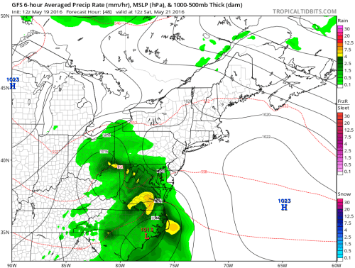 gfs48 Weather Models Trending South