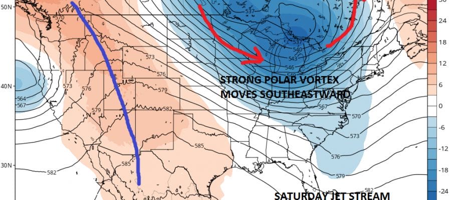 Chilly Air Heading East