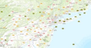 temps Thunderstorms Popping