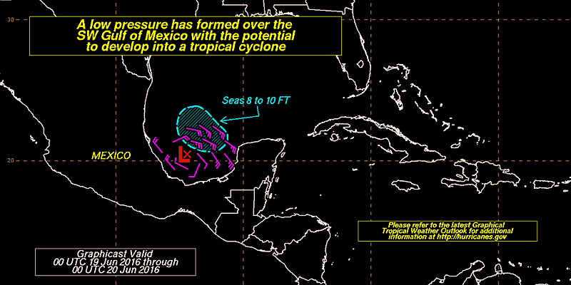 Tropical Depression Forming SW Gulf of Mexico