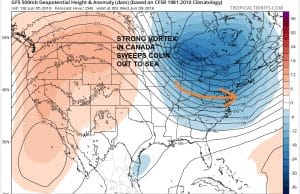 gfs54 Colin Moving Offshore Tuesday Night