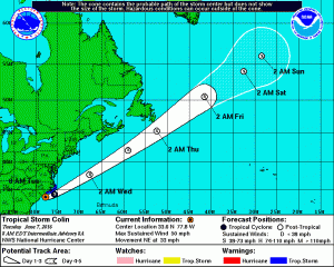 nhcprog Colin Moving Rapidly Northeast