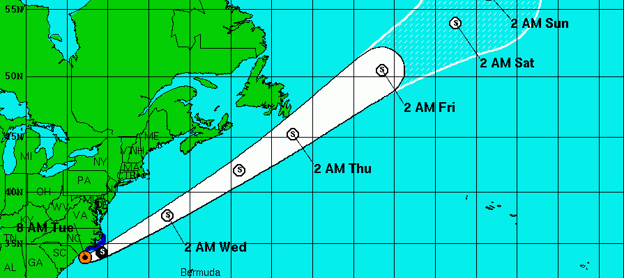 Colin Moving Rapidly Northeast Radar Loops