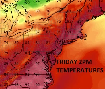 TEMPS High Humidity Midweek Hot Dry Friday