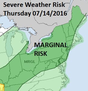 SEVERE WEATHER RISK LATER THURSDAY