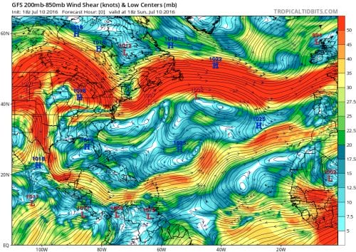 shear Atlantic Hurricane Season Western Atlantic Satellte Loop