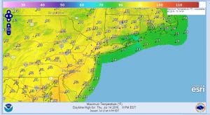 thursday Heat Advisory New Jersey