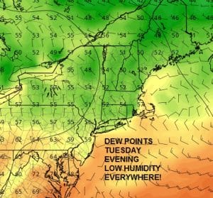 tuesday Beautiful Afternoon Low Humidity  Heatwave Begins Friday