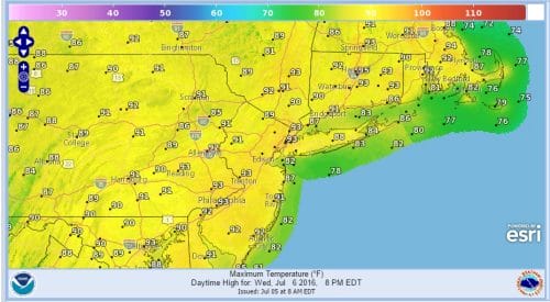 wednesday Hot Humid Weather Ahead