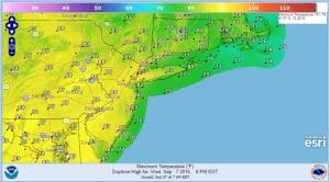 wednesday heat humidity