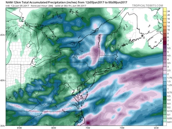 rain moving northeast