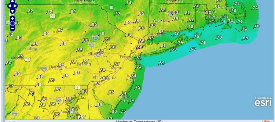 heat humidity moving eastward