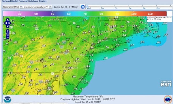 cooler air moving south