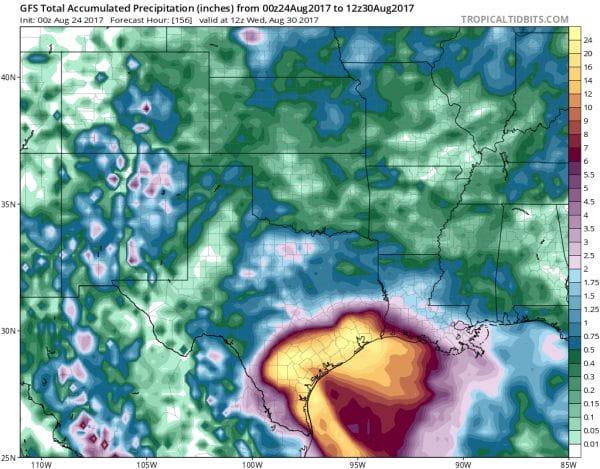 tropical storm harvey rainfalll forecast