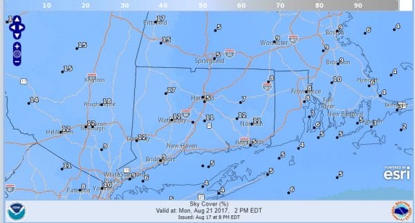 solar eclipse sky cover forecast