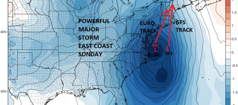 weather models show powerful east coast storm