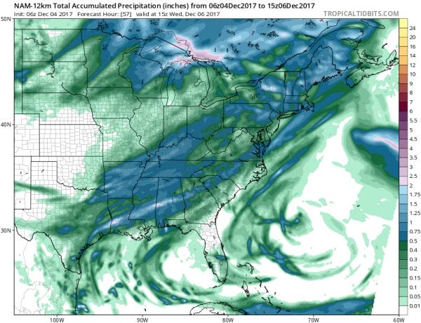 rain nam rain forecast