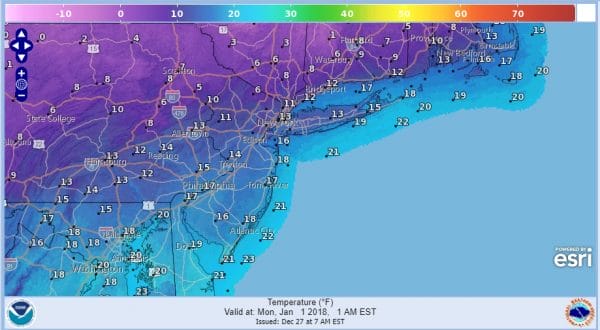 very cold new years eve