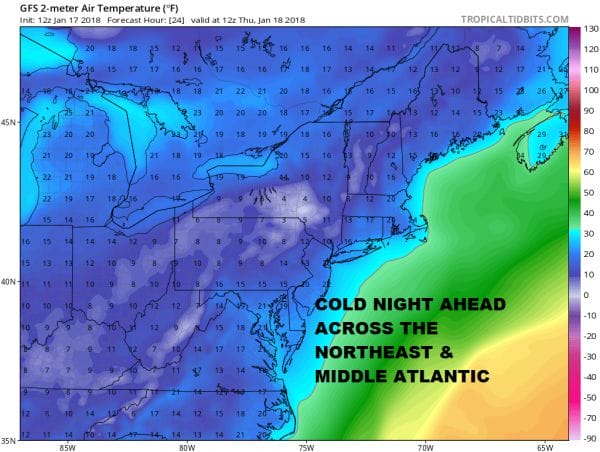 very cold night ahead