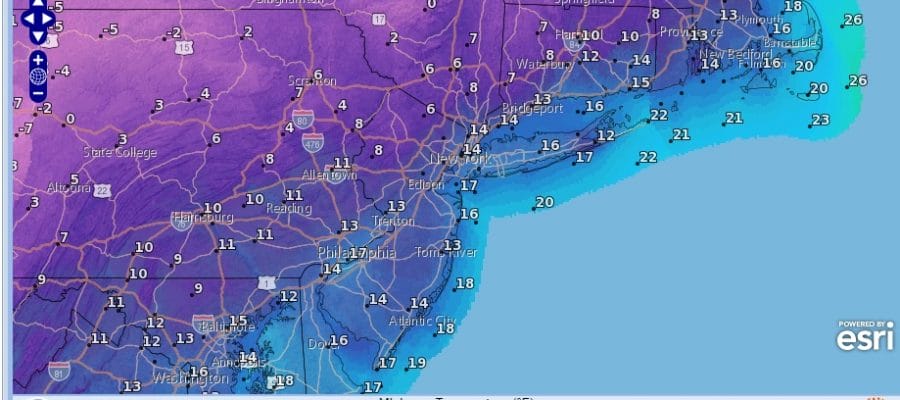 frigid cold bitter cold