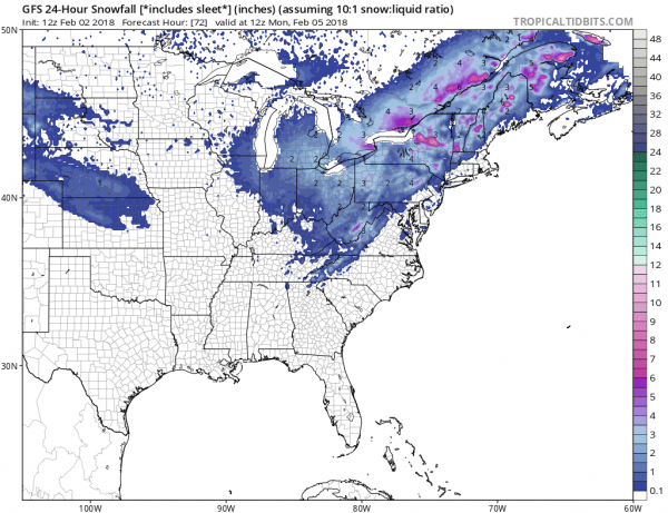 snow forecast super bowl sunday