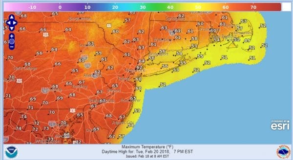 Springlike Temperatures Tuesday Wednesday