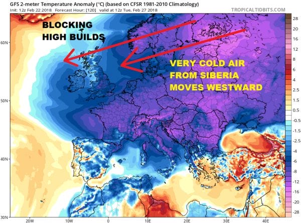 Europe Freezes While Noreaster Possibility Appears Late Next Week