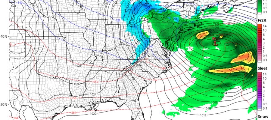 Clearing Skies Eastern US Coastal Storm Late Week