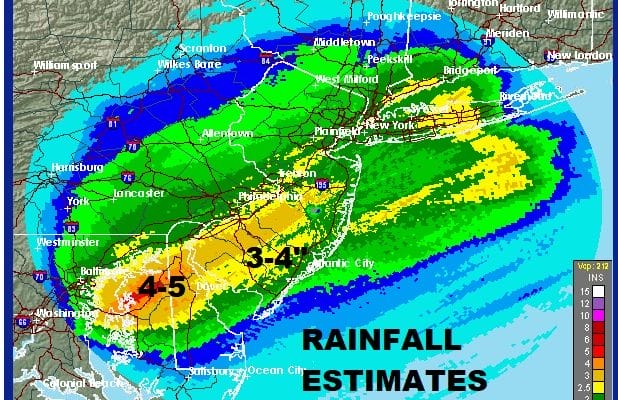 Flood Advisory South Jersey Rain Moving Eastward