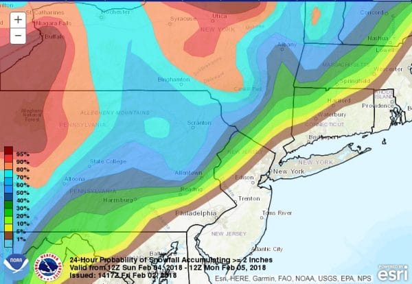 snow forecast inland super bowl sunday